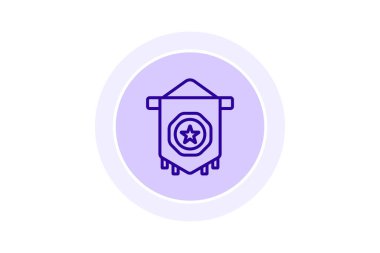 Tanınma Sancak simgesi, afiş, ödül, onur, sembol, düzenlenebilir vektör, piksel mükemmel, illüstratör ai dosyası