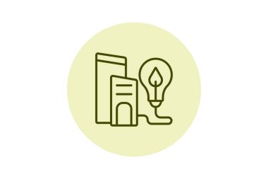 Green City Çözümleri çizgi simgesi, vektör, piksel mükemmel, illüstratör dosyası