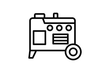 Enerji Jeneratörü çizgi simgesi, vektör, piksel mükemmel, illüstratör dosyası