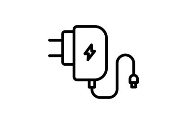 Enerji Kaydetme Şarj çizgisi simgesi, vektör, piksel mükemmel, illüstratör dosyası