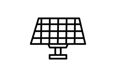 Enerji Kaydedilen Güneş çizgi simgesi, vektör, piksel mükemmel, illüstratör dosyası