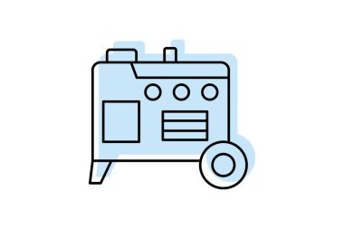 Enerji Jeneratörü renk gölge inceltici simge, vektör, piksel mükemmel, illüstratör dosyası