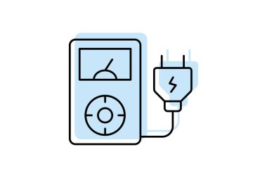 Enerji tasarrufu Elektronik renk gölgesi ince çizgi simgesi, vektör, piksel mükemmel, illüstratör dosyası