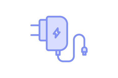 Enerji Kaydetme Şarj duoton çizgi simgesi, vektör, piksel mükemmel, illüstratör dosyası