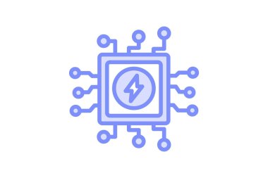 Enerji Kaydetme Sistemi duoton satır simgesi, vektör, piksel mükemmel, illüstratör dosyası