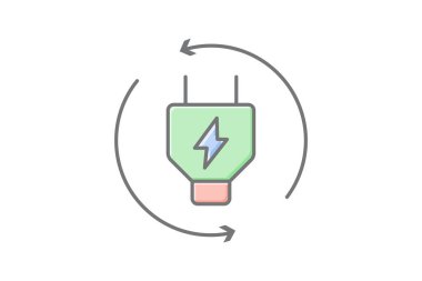 Enerji Kaydedilen doğrusal renk simgesi, vektör, piksel mükemmel, illüstratör dosyası