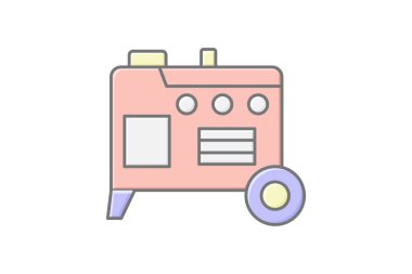 Enerji Jeneratörü doğrusal renk simgesi, vektör, piksel mükemmel, illüstratör dosyası