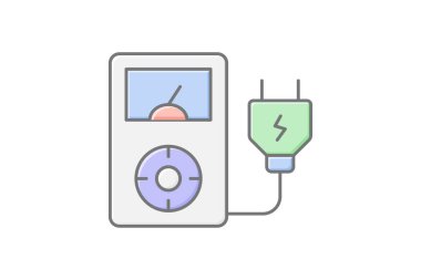 Enerji Kaydetme Elektronik doğrusal renk simgesi, vektör, piksel mükemmel, illüstratör dosyası