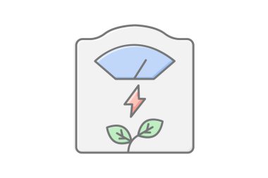 Enerji Kaydetme Ölçümleri doğrusal renk simgesi, vektör, piksel mükemmel, illüstratör dosyası