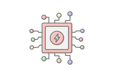 Enerji Kaydetme Sistemi doğrusal renk simgesi, vektör, piksel mükemmel, illüstratör dosyası