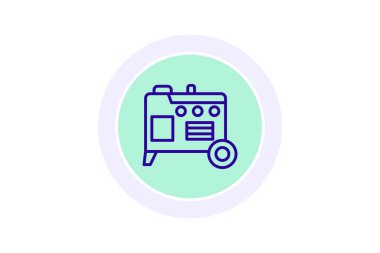 Enerji Jeneratörü renk çemberi simgesi, vektör, piksel mükemmel, illüstratör dosyası