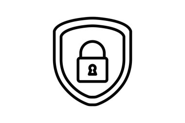 Güvenlik çizgi simgesi, vektör, piksel mükemmel, illüstratör dosyası