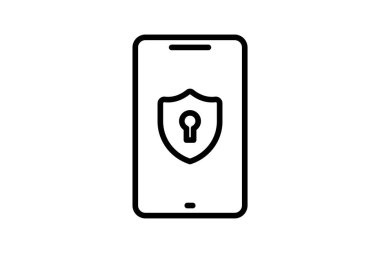 Güvenlik Sistemi çizgi simgesi, vektör, piksel mükemmel, illüstratör dosyası