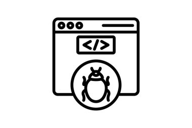 Güvenlik Tehdit Satırı simgesi, vektör, piksel mükemmel, illüstratör dosyası