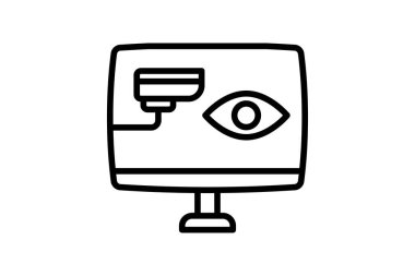 Güvenlik İzleme Çizgisi simgesi, vektör, piksel mükemmel, illüstratör dosyası