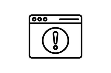 Güvenlik Webpage Uyarı Satırı simgesi, vektör, piksel mükemmel, illüstratör dosyası