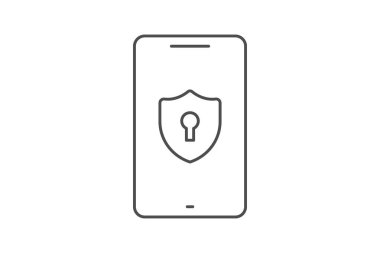 Güvenlik Sistemi ince simgesi, vektör, piksel mükemmel, illüstratör dosyası