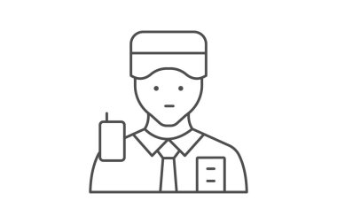 Güvenlik Görevlisi simge, vektör, piksel mükemmel, illüstratör dosyası