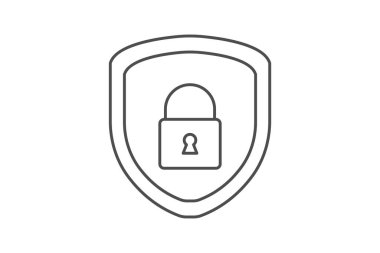 Güvenlik ince simgesi, vektör, piksel mükemmel, illüstratör dosyası