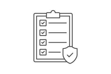 Güvenlik Değerlendirme ince simgesi, vektör, piksel mükemmel, illüstratör dosyası