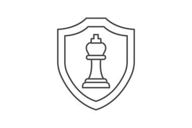 Güvenlik Stratejisi ince simgesi, vektör, piksel mükemmel, illüstratör dosyası