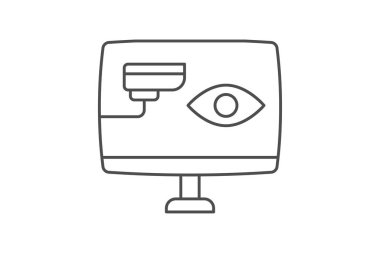 Güvenlik İnce çizgi simgesi, vektör, piksel mükemmel, illüstratör dosyası