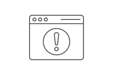 Güvenlik Webpage Uyarı İnce Çizgi simgesi, vektör, piksel mükemmel, illüstratör dosyası