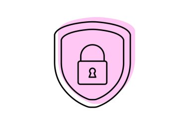 Güvenlik rengi gölge ince çizgi simgesi, vektör, piksel mükemmel, illüstratör dosyası