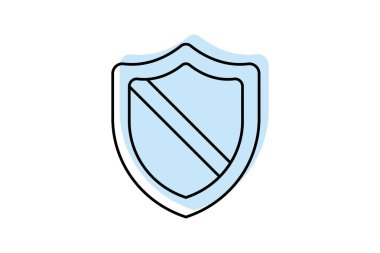 Güvenlik Kalkanı renk gölge inceliği simgesi, vektör, piksel mükemmel, illüstratör dosyası