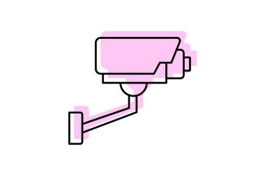 Güvenlik İzleme Rengi İnce Çizgisi simgesi, vektör, piksel mükemmel, illüstratör dosyası