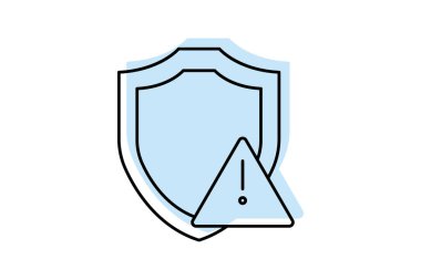 Güvenlik Uyarısı renk gölge inceltici simge, vektör, piksel mükemmel, illüstratör dosyası