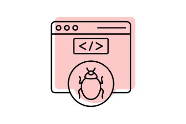 Güvenlik Tehdidi renk gölge ince çizgi simgesi, vektör, piksel mükemmel, illüstratör dosyası