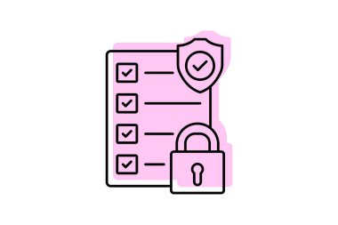 Güvenlik Uyumu renk gölge inceltici simge, vektör, piksel mükemmel, illüstratör dosyası