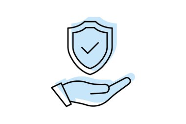 Servisler Güvenlik renk gölge inceltici simge, vektör, piksel mükemmel, illüstratör dosyası