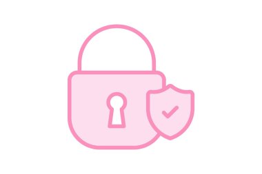 Güvenlik Kilidi duoton satır simgesi, vektör, piksel mükemmel, illüstratör dosyası