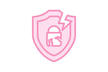 Güvenlik ihlali çift çizgi simgesi, vektör, piksel mükemmel, illüstratör dosyası