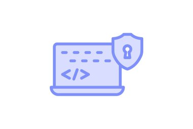 Security Software duotone satır simgesi, vektör, piksel mükemmel, illüstratör dosyası