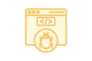 Güvenlik Tehdidi duoton çizgi simgesi, vektör, piksel mükemmel, illüstratör dosyası