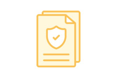 Güvenlik Politikası duoton çizgi simgesi, vektör, piksel mükemmel, illüstratör dosyası