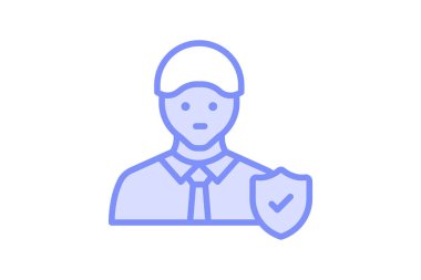 Güvenlik Danışmanlığı ikili çizgi simgesi, vektör, piksel mükemmel, illüstratör dosyası