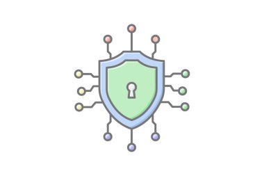 Güvenlik Şifreleme doğrusal renk simgesi, vektör, piksel mükemmel, illüstratör dosyası