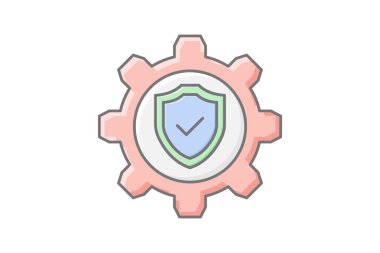 Güvenlik Yönetimi doğrusal renk simgesi, vektör, piksel mükemmel, illüstratör dosyası