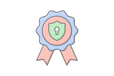 Güvenlik En İyi Uygulama doğrusal renk simgesi, vektör, piksel mükemmel, illüstratör dosyası