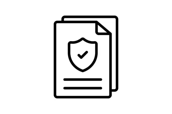 Güvenlik Politikası çizgi simgesi, vektör, piksel mükemmel, illüstratör dosyası