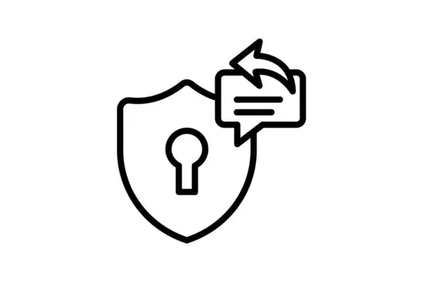 Güvenlik Yanıtı satır simgesi, vektör, piksel mükemmel, illüstratör dosyası