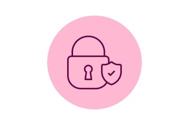 Güvenlik Kilidi beşgen, vektör, piksel mükemmel, illüstratör dosyası