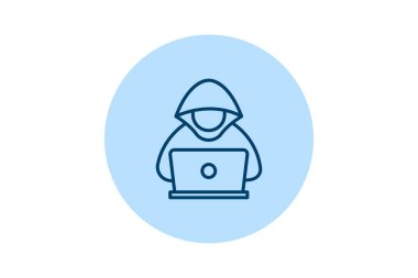 Güvenlik Hacker pentaglow, vektör, piksel mükemmel, illüstratör dosyası