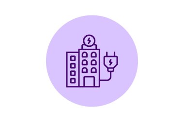 Enerji tasarrufu binası pentaglow, vektör, piksel mükemmel, illüstratör dosyası