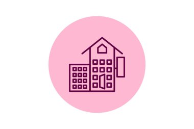 Otel konaklama satırı simgesi, vektör, piksel mükemmel, illüstratör dosyası