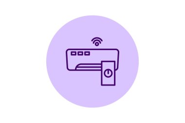 Otel Kliması çizgi simgesi, vektör, piksel mükemmel, illüstratör dosyası